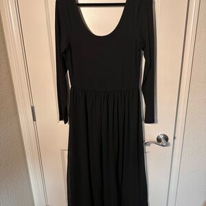 GAP Maxi Combination Black Long Sleeve Dress